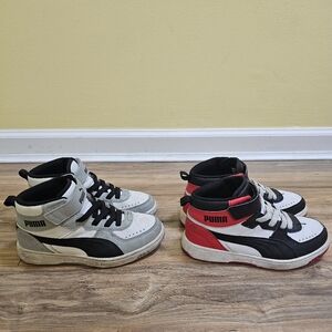 PUMA Rebound V6 Little Kids' Easy On Mid-Top Sneakers Bundle